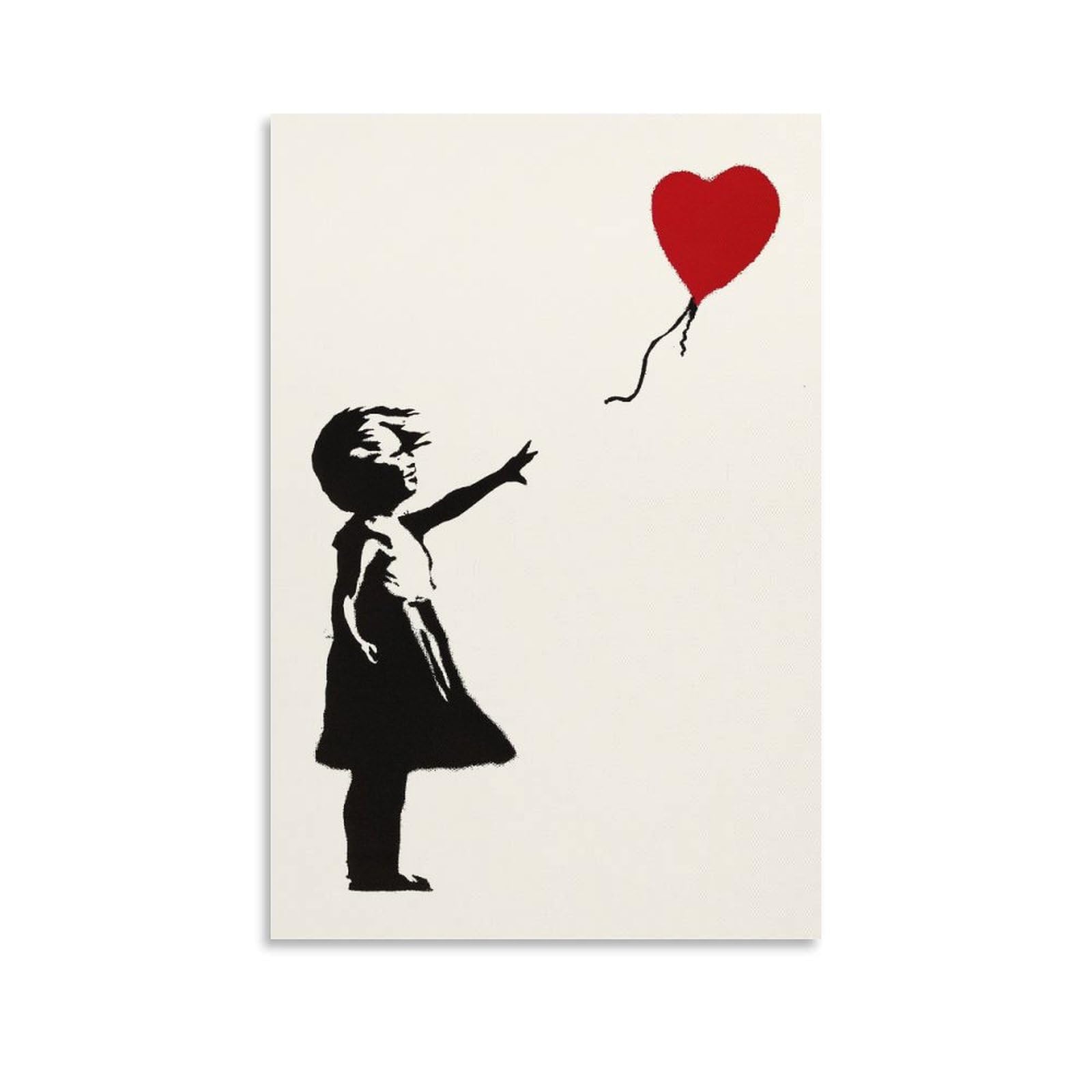 SXDMOUBK Street Graffiti Poster Banksy Girl with Balloon Canvas Print Wall Art Decorative Painting; Unframe; 20x30inch(50x75cm)
