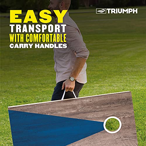 Image of Triumph Sports LED Regulation Cornhole Board Set with Light-Up Boards, 8 Weather-Resistant Cornhole Bags & Durable All-Wood Design Perfect for Tailgates, BBQs, Parties & Backyard Fun
