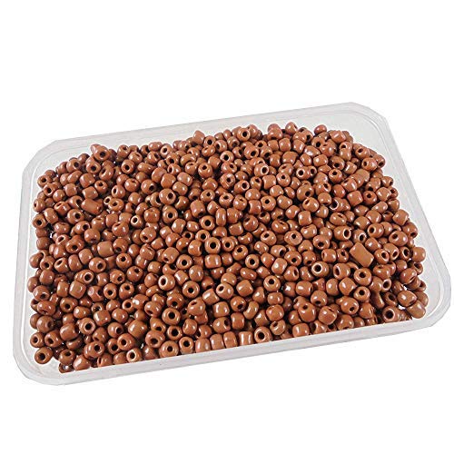 eshoppee 4mm, 6/0 Beads 200 gm Brown Color Glass Seed Beads for Jewellery Making kit Art and Crafts Materials for Embroidery Necklace Bracelet Earring Making Materials DIY kit