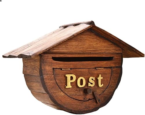 Buzón de madera maciza buzón de villa europea para exteriores impermeable buzón creativo para recibir correo en la entrada de The Garden Villa