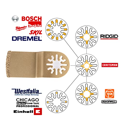 Ocr US_DBS010 Oscillating Tool Blades, 6Pcs Universal Carbide Oscillating Saw Blades Diamond Grit Multitool Saw Blades Set For Tile Grout Mortar Concrete Masonry Removal Grinding Cutting thumb #7