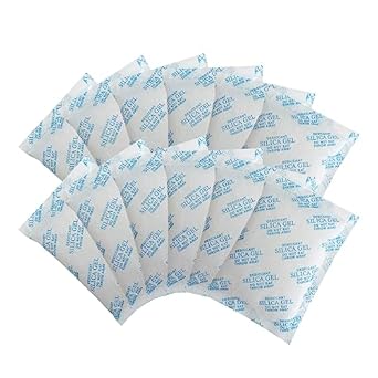 Silica Gel Packets,10Pcs 100 Gram Moisture Absorbers Desiccant Packets for Moisture Control, Desiccant Packs Food Grade for Storage