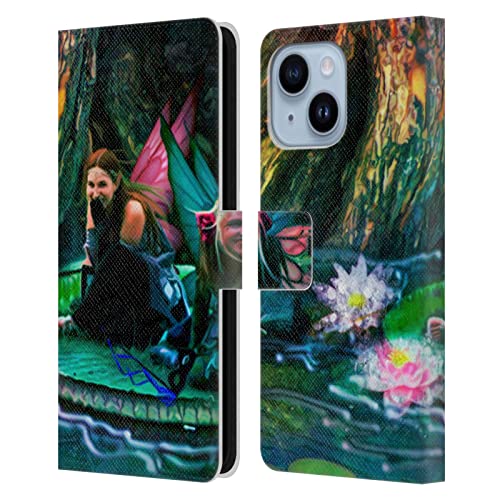 Étui portefeuille iPhone 14 Plus avec fentes cartes motif féerique