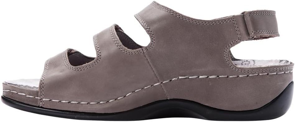 Propét Women's Kara Sandal, grey, 6.5 D US
