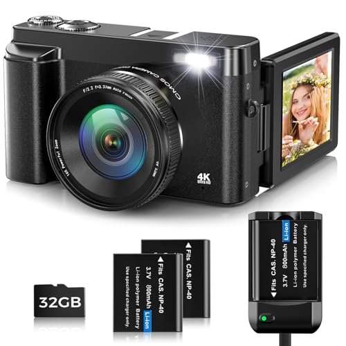 Oiadek Appareil Photo Numérique,4K 48MP Autofocus Camera Vlog avec 32G Memory Card,Appareil Photo...
