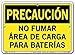 Vestil Caution Sign SI-C-16-A-AL-063-S Aluminum .063" overall size 10.5"W x 7.5"H NO SMOKING BATTERY CHARGING AREA, NO FUMAR ?REA DE CARGA PARA BATER?AS