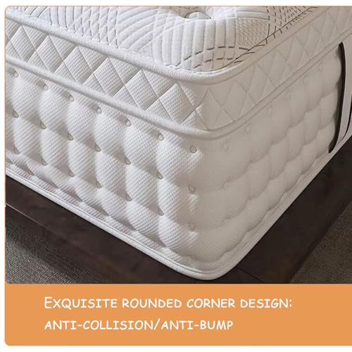 Futonmatratzen, Memory Foam-Hybridmatratze, Queen-Size-Größe, Plüschkomfort, kostenlose Taschenfederkernmatratze in Einer Box, Kantenunterstützung 24 cm, 135 x 190 cm – Bild 4
