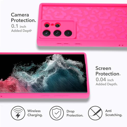 Image of Compatible with Samsung Galaxy S22 Ultra Case, Hot Pink