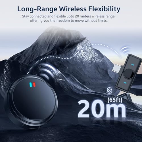 Image of String Swing Wireless Microphone with Noise Cancellation, Collar Mic for iPhone & Android | 360 Voice Pickup | Wireless Mic for YouTube, Vlogging & Video Recording