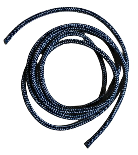 Corda in poliestere a doppia treccia da 6 mm, per vela, barca, yacht, gommoni, esercizi equestri, multiuso, resistente alle intemperie (blu navy, 2 metri)