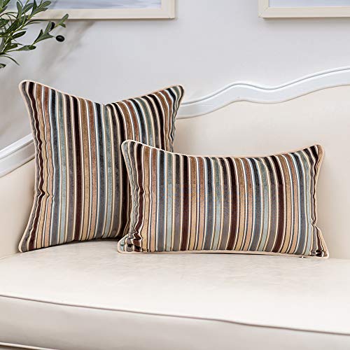 Yangest-Brown-Striped-Throw-Pillow-Cover-Multicolor-Velvet-Cushion-Cover-Modern-Bohemian-Pillowcase-for-Sofa-Couch-Bedroom-Living-Room-Home-Christmas-Decoration18x18-Inch Yangest Brown Striped Throw Pillow Cover Multicolor Velvet Cushion Cover Modern Bohemian Pillowcase for Sofa Couch Bedroom Living Room Home Christmas Decoration18x18 Inch