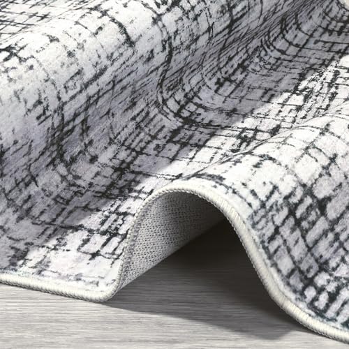COZYLOOM Living Room Rug 6x9 Rug Washable Rug for Bedroom Modern Rug Non Slip Large Area Rug Abstract Soft Throw Rugs Low Pile Stain Resistant Carpet for Office Nursery Dining Room 6'x9' Grey