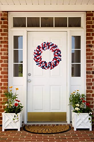 Llzll 4Th Of July Patriotic Wreath 13 Inch Handmade Red White And Blue American Flag Wreath Memorial Day Independence Day Wreath Patriotic Wreaths For Front Door #TOP5