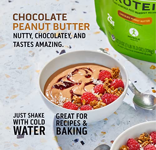 Ascent Plant Based Protein Powder - Non Dairy Vegan Protein, Zero Artificial Flavors & Sweeteners, Gluten Free, No Added Sugar,  4G Bcaa, 2G Leucine - Chocolate Peanut Butter, 18 Servings #TOP3