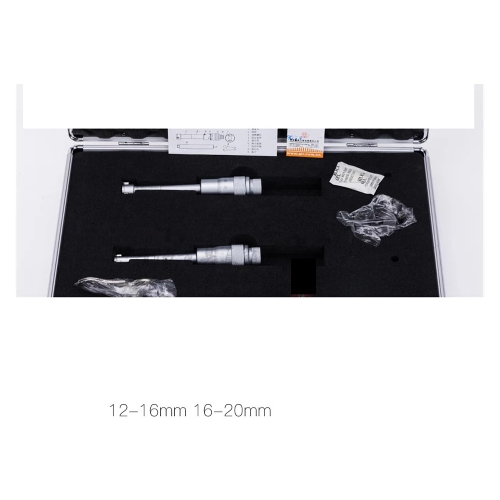 Dreipunkt-Innendurchmesser-Mikrometer Dreipunkt-Innenmessschrauben-Set, 12–20 mm, 20–50 mm, 50–100 mm, mit Einstellringen und Verlängerungsstange (Color : 50-100mm 0.005mm)