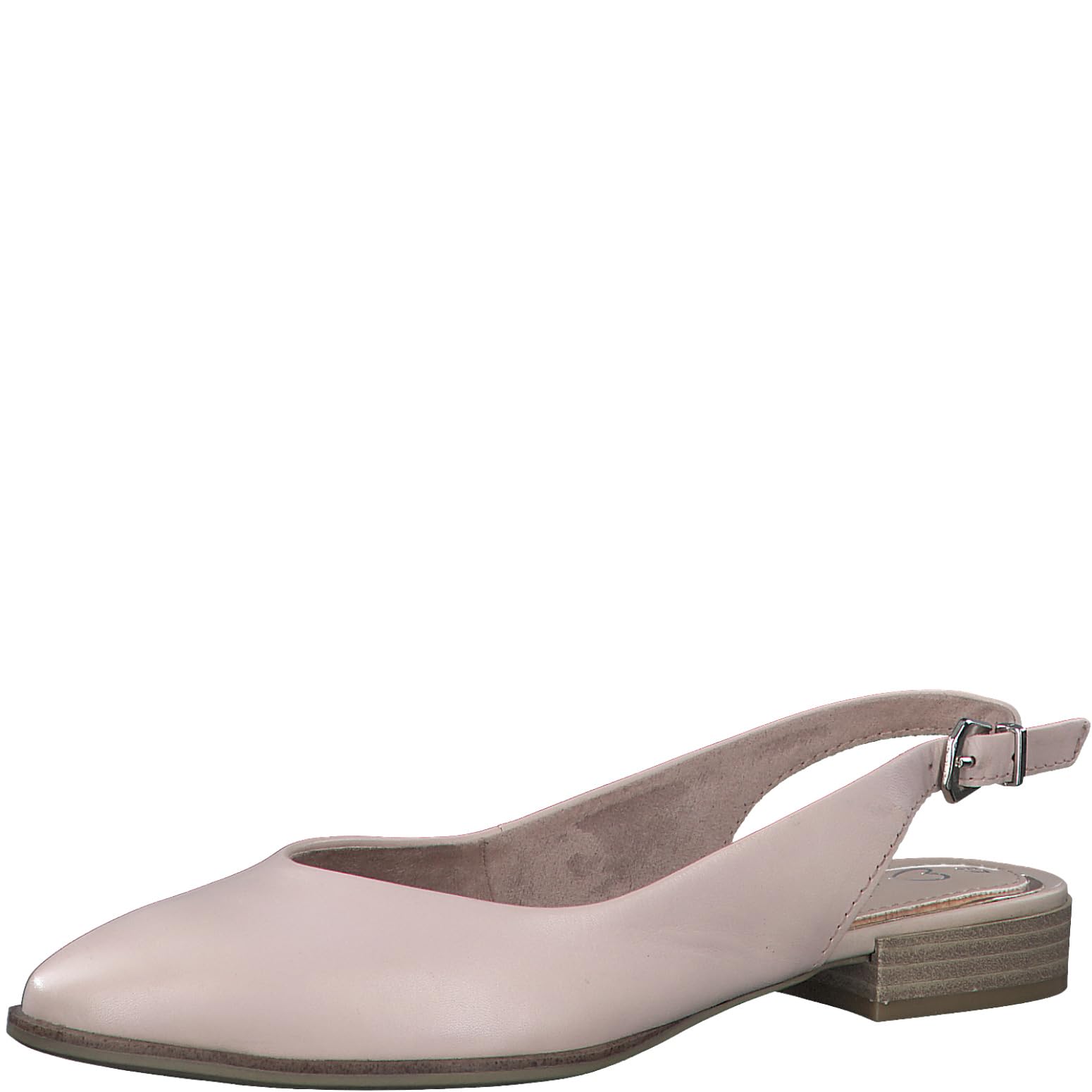 MARCO TOZZI Women Ballerinas soft Feel Me Footbed Leather soft Lining Pointed, pink (NUDE), 8.5 UK