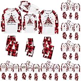 QotLoyi family matching christmas pajamas,christmas pajamas for family trendy printed christmas pjs matching sets casual plaid xmas holiday sleepwear 2025