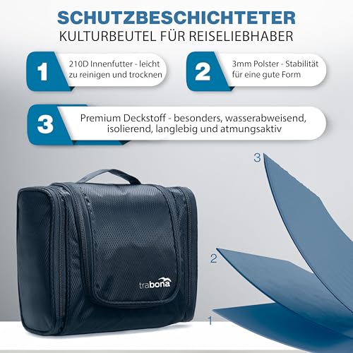 TRABONA Kulturbeutel zum Aufhängen für Herren - Waschtasche für Männer – Ansicht 6