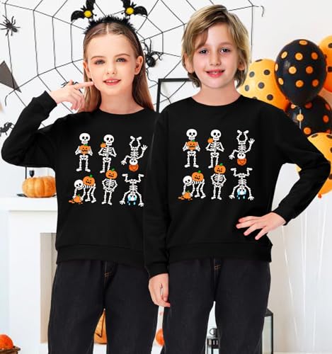 Image of Remimi Kids Halloween Sweatshirt Long Sleeve Thanksgiving Tops 3-14 Years