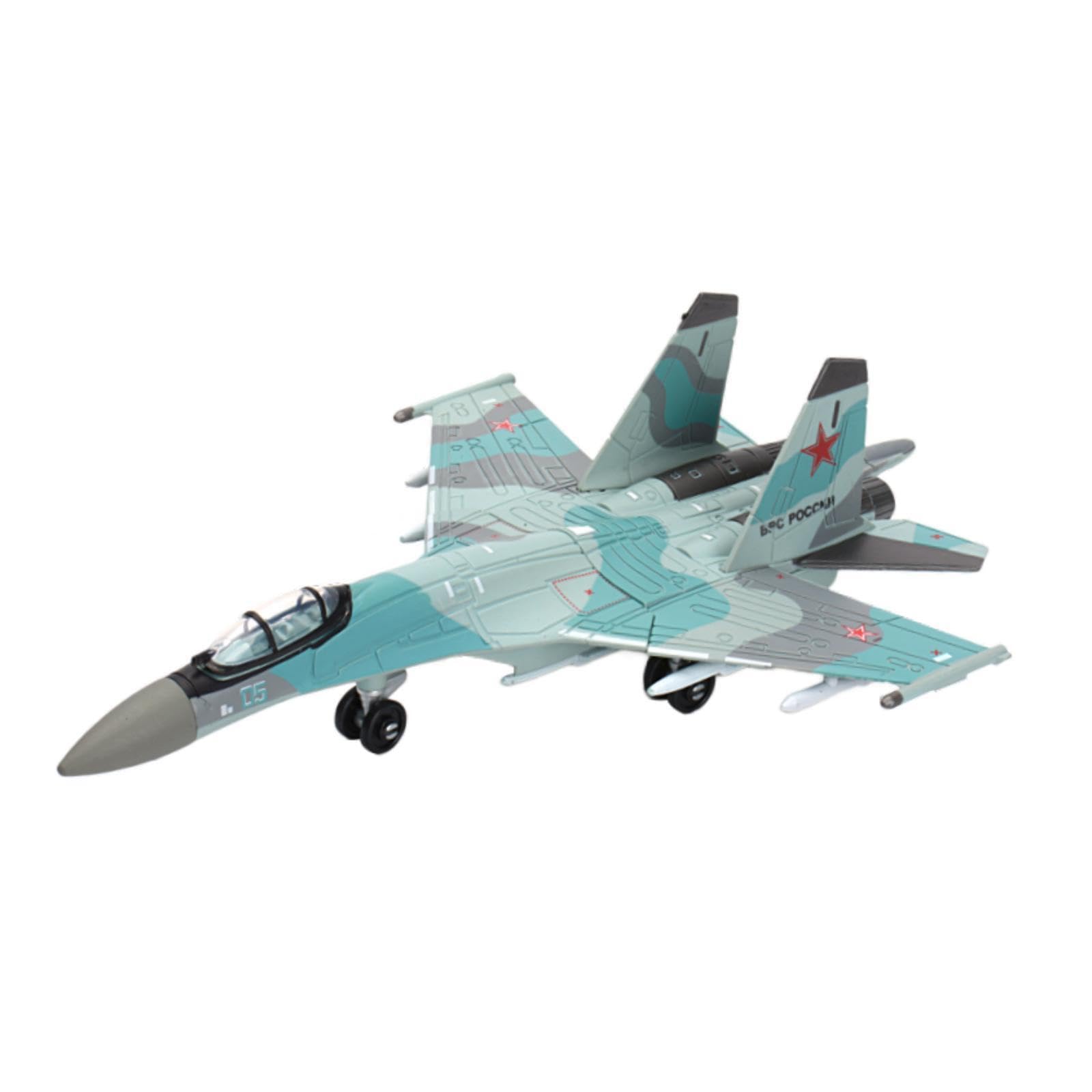 MUXZSIZ Easy Assembly Fighter Plane Model Kit Educational Desktop Display Aircraft Making Educational Toy for Young Minds Tabletop Ornament Plane Diecast, SU35S