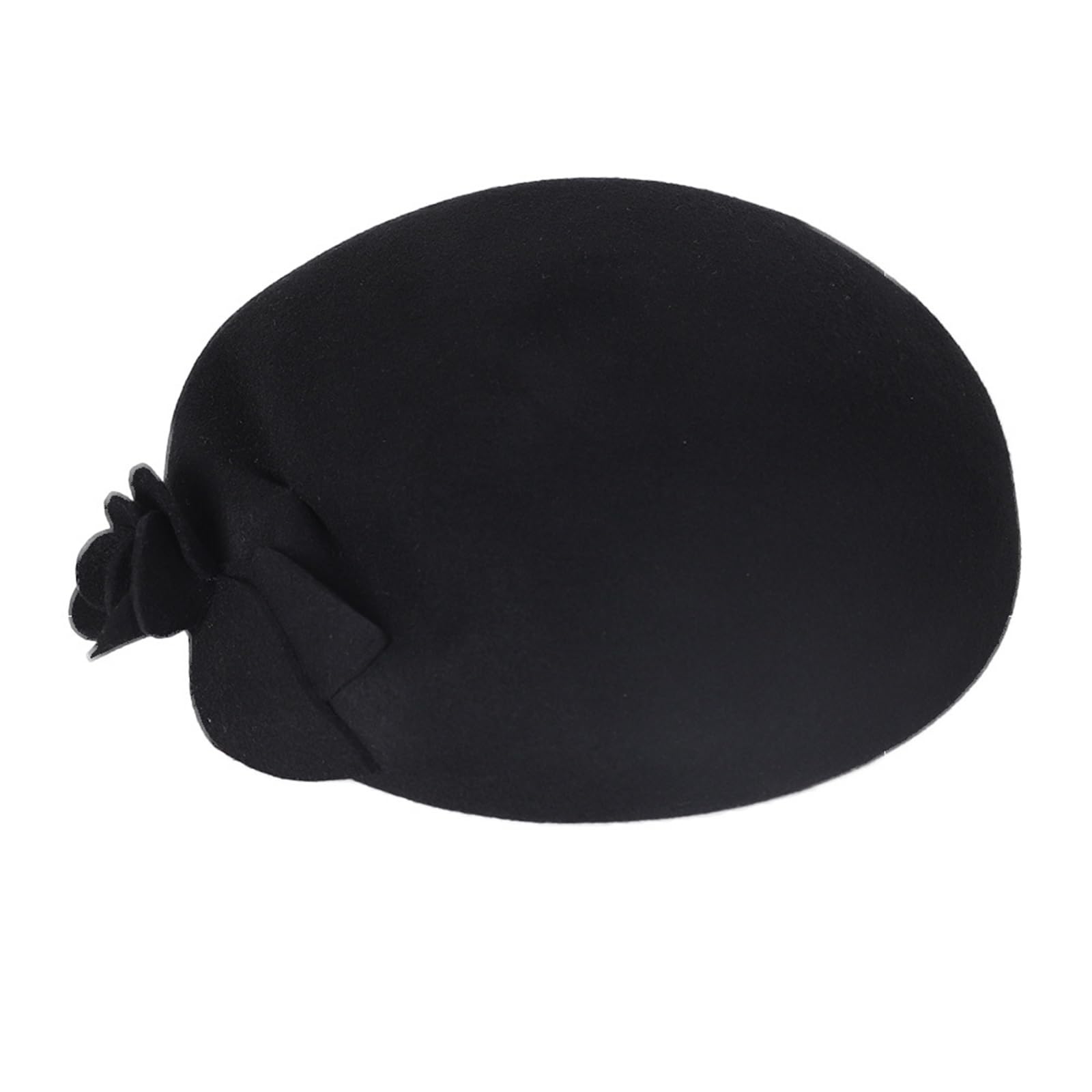 Bombetta Donna Cappelli Fascinator Berretti in Feltro di Lana | For donna elegante berretto da chiesa formale con cappello da cocktail for matrimonio a fiori