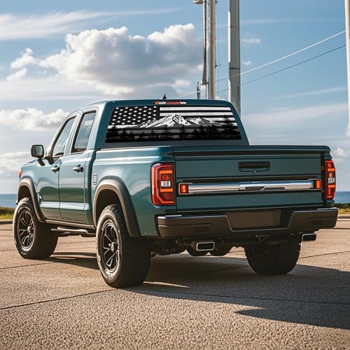 Image of Rear Window Decals for Trucks - 65x17.3 in Back Window American Flag Decals Fit Most Pickup Trucks SUV, Vinyl Back Window Decal Truck Rear Window Graphics for Personalized