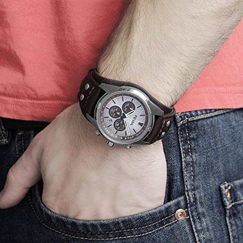 Buy Fossil Cuff Chronograph White Dial 