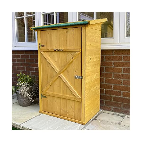 Woodside Wooden Garden Storage Cupboard Outdoor Garden Tool Store Shed - Image 6