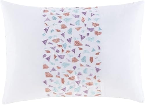 Miniatura 11 de Intelligent Design Juego de edredón tamaño Queen para cama Full, reversible, colorido, metálico con purpurina degradado, estampado moderno, juego de