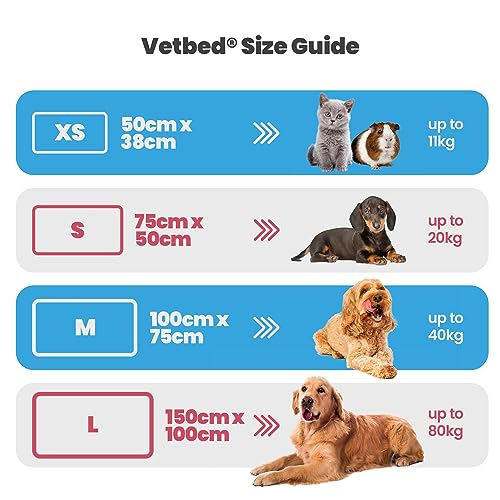 Vetbed Petlife Anti-Rutsch-Hundebett, mittelgroß, 100 cm x 75 cm, Grau/Schwarz/Weiß, Duo Paw – maschinenwaschbar, warmes Hunde- und Welpenbett – Kistenmatte für Welpe – antiallergene Katzen- und
