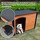 Outdoor Hundehaus aus Holz, Wetterfestes Design, Braun-Orange