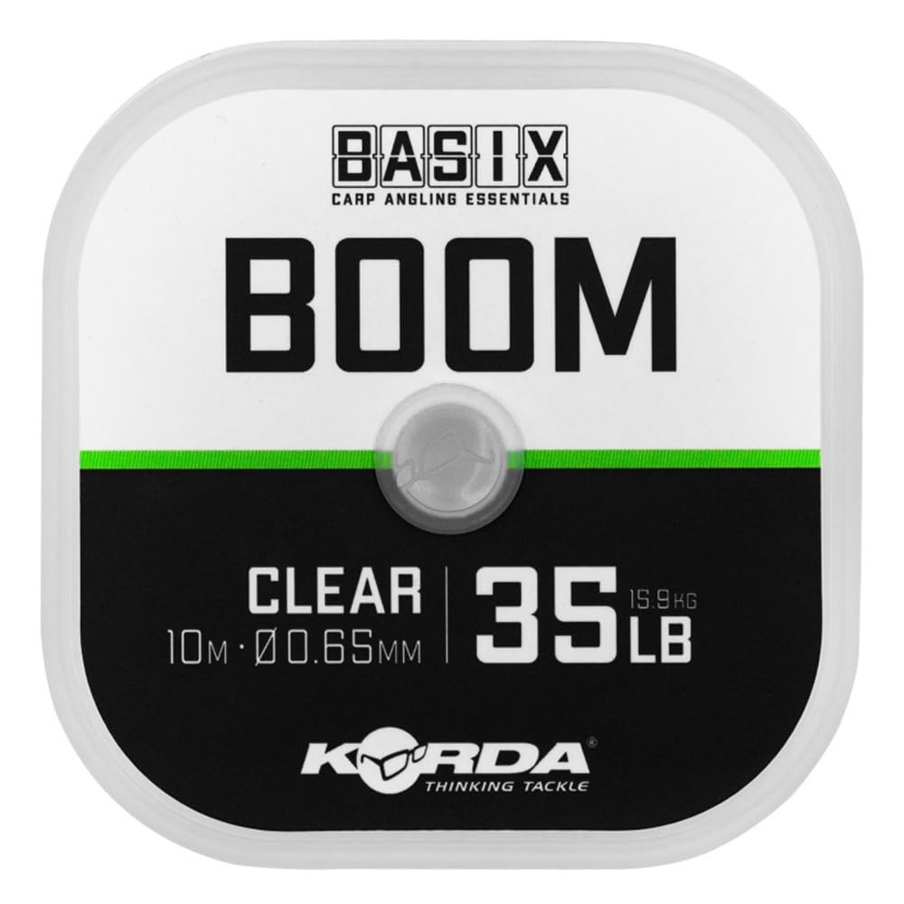 Korda Basix Boom Fluorocarbon Fishing Hooklink Line 10m (35lb 0.65mm)