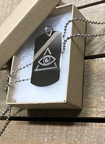Epic Designs Illuminati Custom Engraved Pendant Charm with Necklace Keychain Jewelry or Bags3