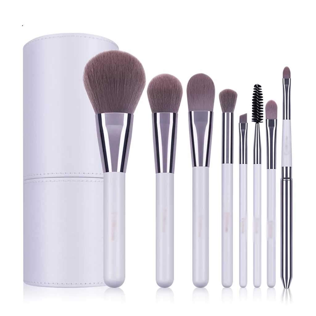 Make-up-Pinsel 8 PCS Weiße Make-up-Pinsel professionelles Pinsel-Set Pinsel für Make-up Puder Foundation Lidschattenpinsel mit Zylinder
