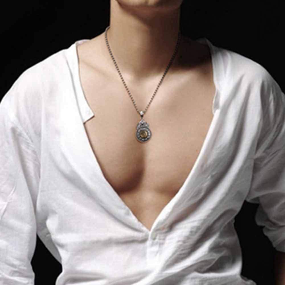 Männer Vintage Tibetan i Ching Spirituelle Wahrsagerin Om Anhänger Halskette von Nepal, Yoga -Schmuck, OZZKI,