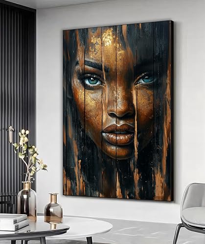 Affiche d'art femme noire pour la décoration salon moderne chic