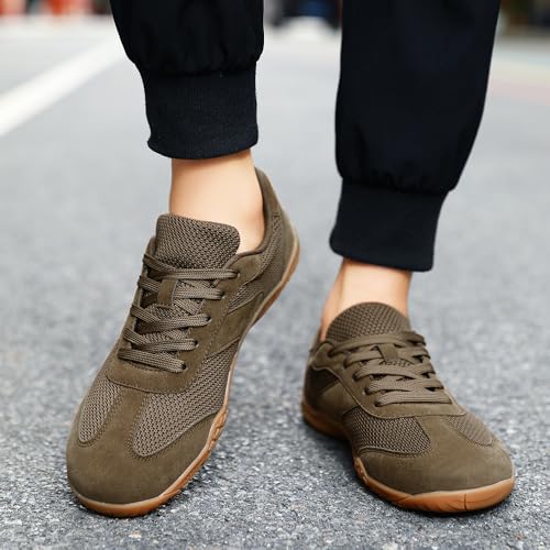 Image of Men's Barefoot Shoes Slip On Walking Tennis Sneakers for Men Zero Drop Sole Minimalist Running Shoe Lightweight Gym Workout Casual Fitness Brown C US 11