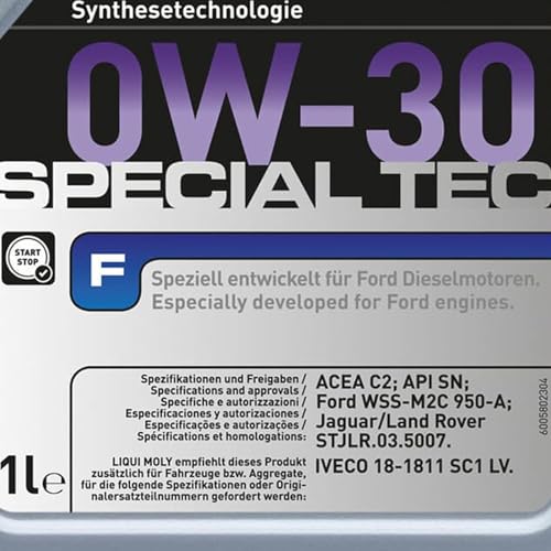 Liqui Moly Special Tec F 0W-30 | 1 L | Synthesetechnologie Motoröl | Art.-Nr.: 20722 – Ansicht 4