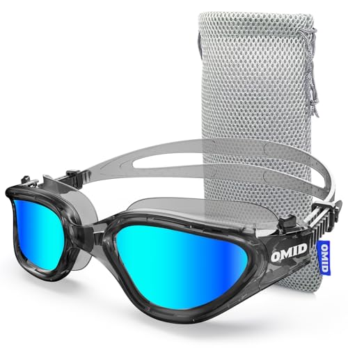 OMID Gafas de natación P2 Lite, cómodas, antivaho, a prueba de fugas, protección UV, visión cristalina, gafas de natación para hombres, mujeres, adultos y jóvenes (dorado)