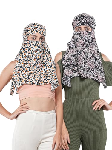 Image of Multipurpose Mask Cum Scarf for Women Cotton I Face Cover for Women I Sun Protection and Summer Wear Scarf