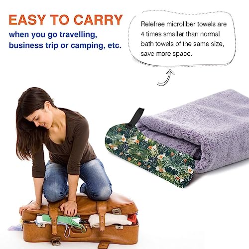Serviette sans sable séchage rapide motif tropical pour camping et voyage - 5