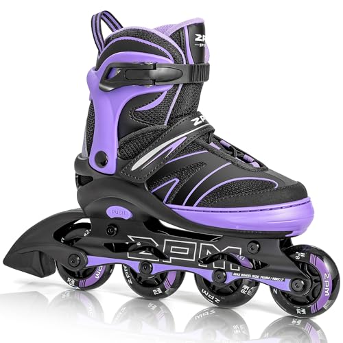 2PM SPORTS Größen Verstellbar Inliner für Kinder, Mädchen Jungen Inline Skates mit 82A PU Rollen...