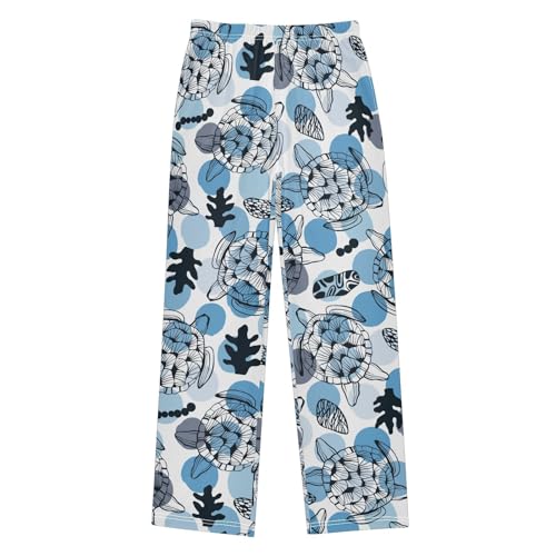 Boys' Pants Sea Turtle Light Blue Dots Long Bottoms Jogger Pants Elastic Waist Trousers with Pockets S-XL