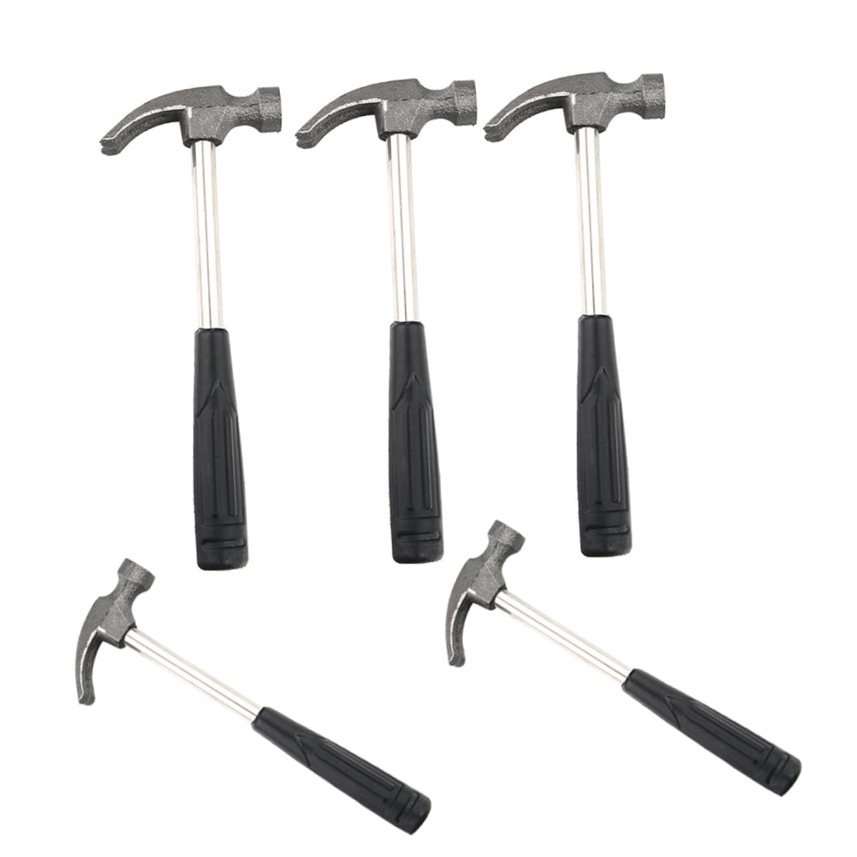 Mini Martillo de Garra de Metal Negro 5 Piezas Portátil | Herramienta Doméstica de Hierro y Plástico, Tubo de Acero, Formato Compacto para Uso
