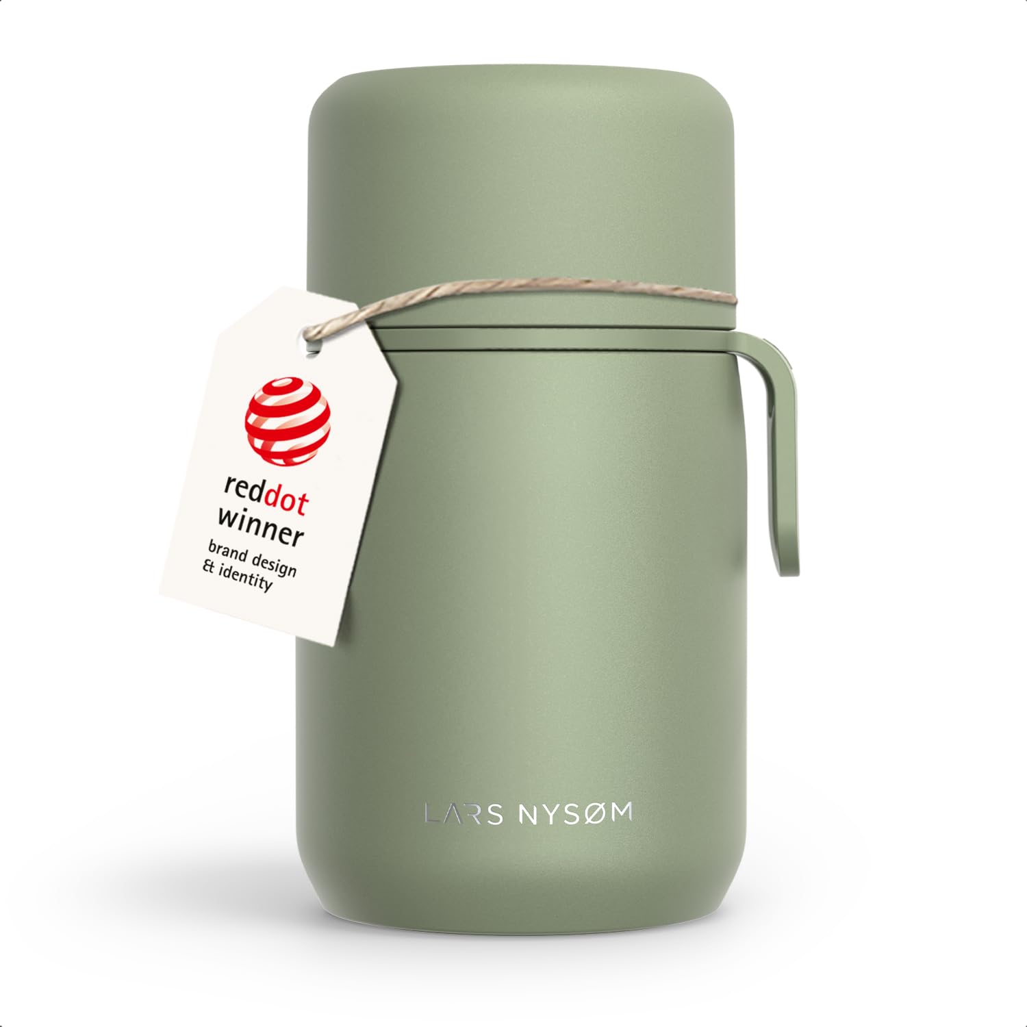 LARS NYSØM Stainless Steel Vacuum Insulated Food Jar - Leakproof Lunch Pot & Lunch Jar for Hot and Cold Food, Wide Mouth Food Jar, Portable Soup Container for Work & Travel (Sage Green, 700ml)