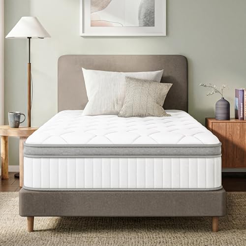 GAESTE Twin Mattress in a Box, 12 Inch Hybrid Mattress with Comfort Memory Foam and Pocket Springs, Medium Firm, Pressure Relief, CertiPUR-US Certified (Twin, 12 in)