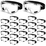 Relaxweex 24 Pack Anti-Fog Safety Goggles Clear Lab Goggles Impact Resistant Protective Safety Glasses Men Women Eye Protection for Painting Sanding Dust Woodworking Construction Chemistry