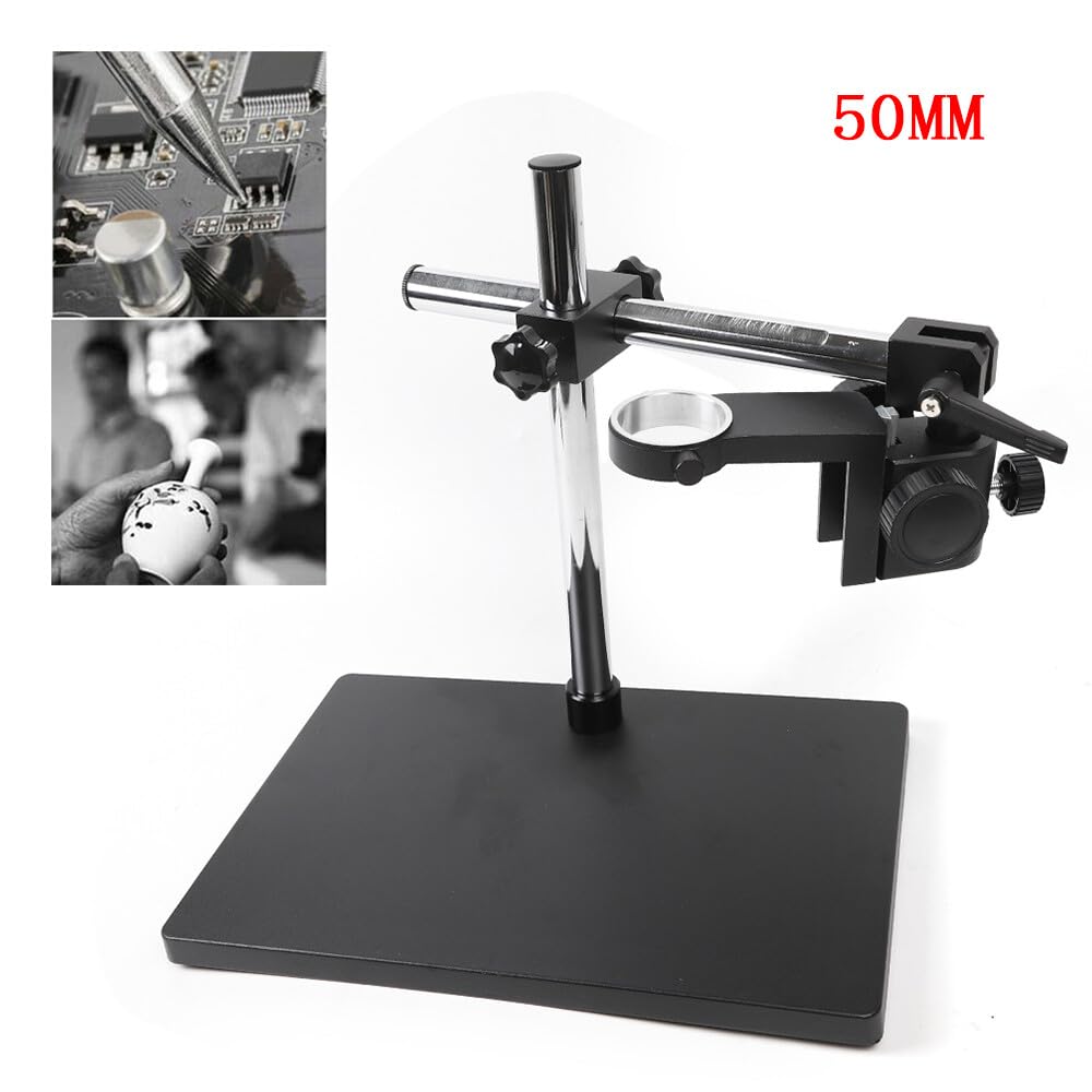 Soporte de mesa para microscopio, soporte para microscopio ajustable, diámetro del microscopio adecuado 50 mm/1,97 pulgadas, para escuelas, laboratorios, fábricas, laboratorios biológicos