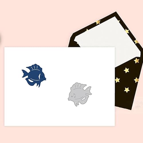 Miniatura 5 de BENECREAT Juego de 3 troqueles de corte de pescado, plantillas de estampado de peces para álbumes de recortes y manualidades, decoración de tarjetas