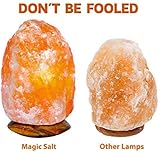 Magic Salt 3-5 KG Salt Lamp, Natural Himalayan Crystal Rock Salt Lamp Pink Light, Hand Crafted Wooden Base Direct from Foothills of The Himalayas, Comes with UK Switch Cable and Bulb - Image 8